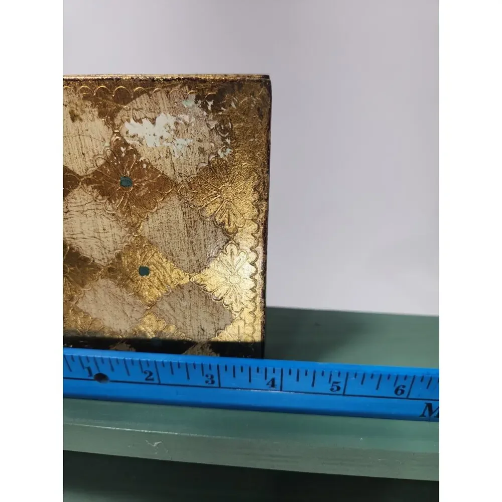 Gilt Wood Hinged Double Picture Frame A House Blessing Florentine Style 5x7